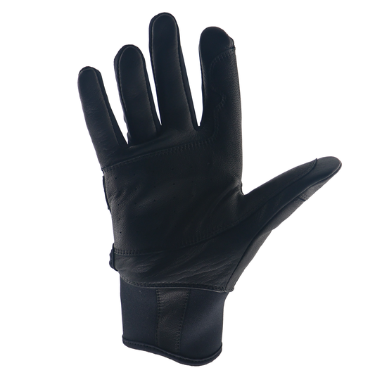 Cobra batting glove palm view showing leather grip texture